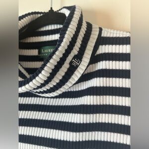 Lauren Ralph Lauren X2 women’s Navy and White Striped Sweater 100% cotton